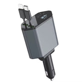 4-in-1 multifuctional retractable car fast charger.