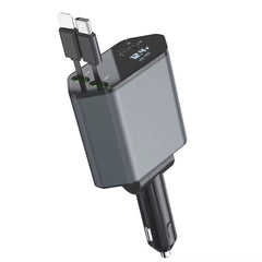 4-in-1 multifuctional retractable car fast charger.